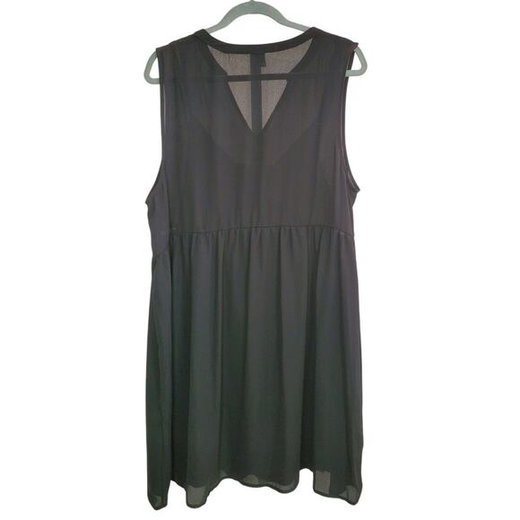 Old Navy Black Sheer Overlay Sleeveless V-Neck Dress With Slip XL - Picture 2 of 8